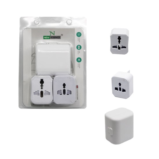 NEW SCIENCE TRAVEL ADAPTER (REF: 7427) 125V 6A/250V 13A WHITE